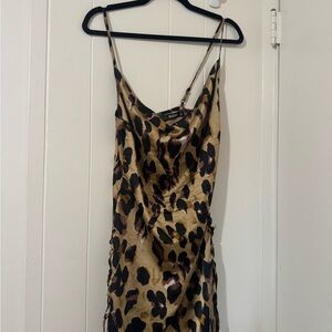 Missguided Gold and Black Patterned Dress